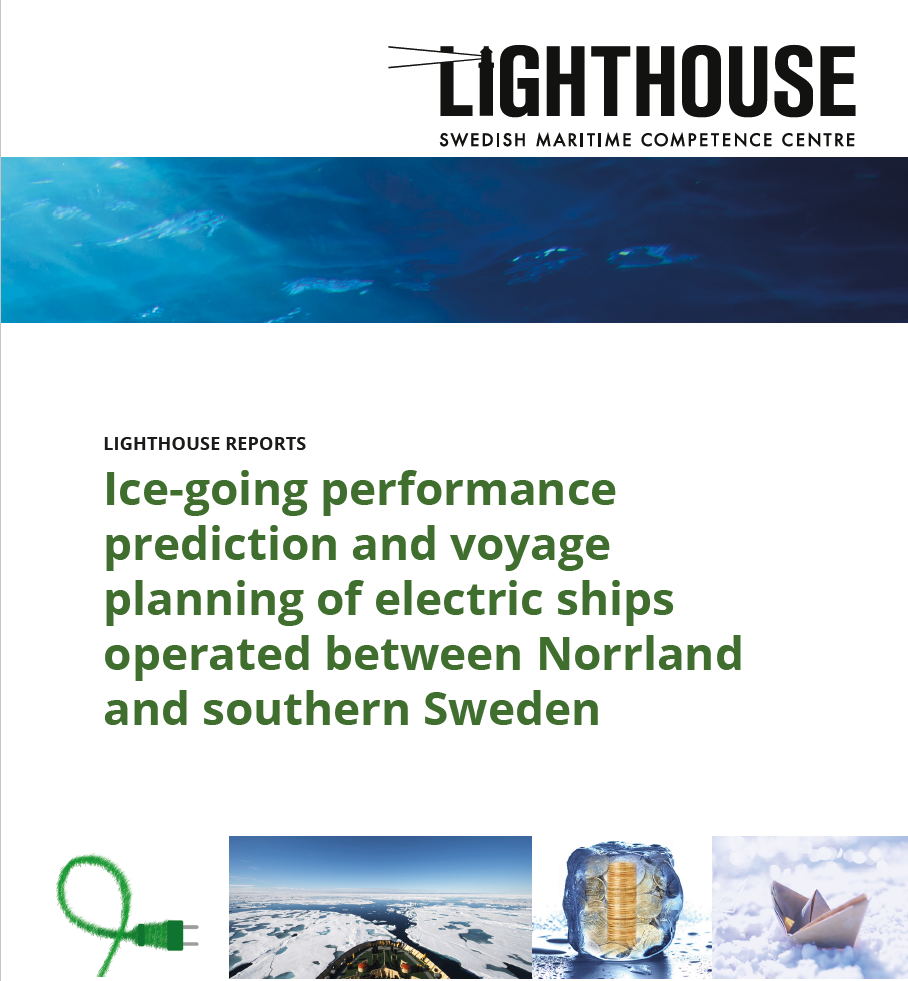 Ice-going performance prediction and voyage planning of electric ships operated between Norrland and southern Sweden